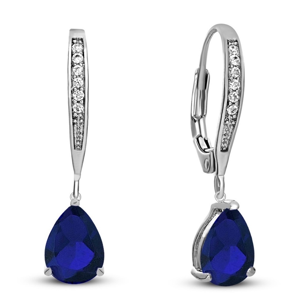 Genevive Silver Plated CZ Drop Earrings